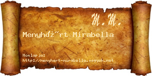 Menyhért Mirabella névjegykártya